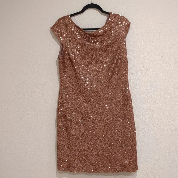 Ralph Lauren | Dresses | Lauren Ralph Lauren Rose Gold Sequin Mini Dress  Size 6 | Poshmark